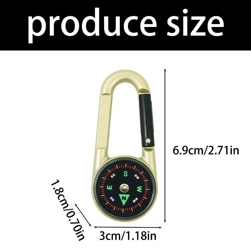 Outdoor Small Compasses Carabiner Double Side Compasses Thermometers Quick Release Mountaineering Hiking Backpack Buckles