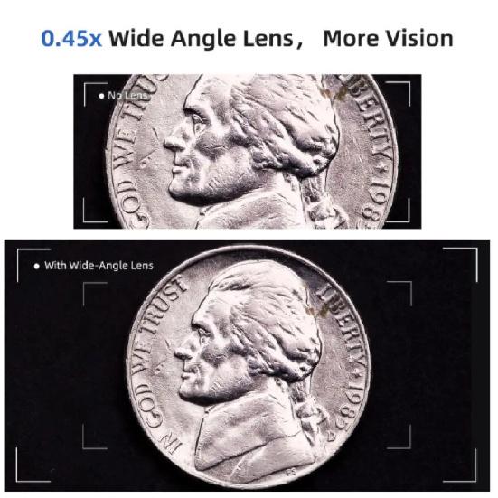 TOMLOV Wide Angle Precision Lens WL01 For Digital Microscope, 30MM Wide Angle 0.45x Converter Lens With Macro Portion Pro
