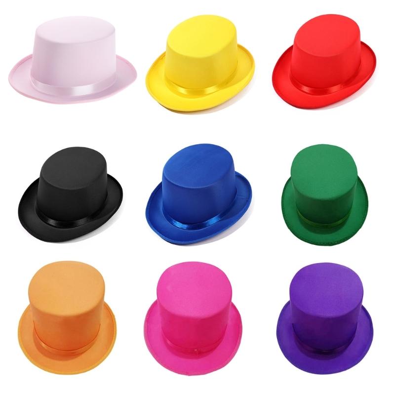Universal Trilby Hat for Gentlemen Magicians Carnivals Trilby Hat Thicken Flat Top Hat for Gentlemen Casual Gathering