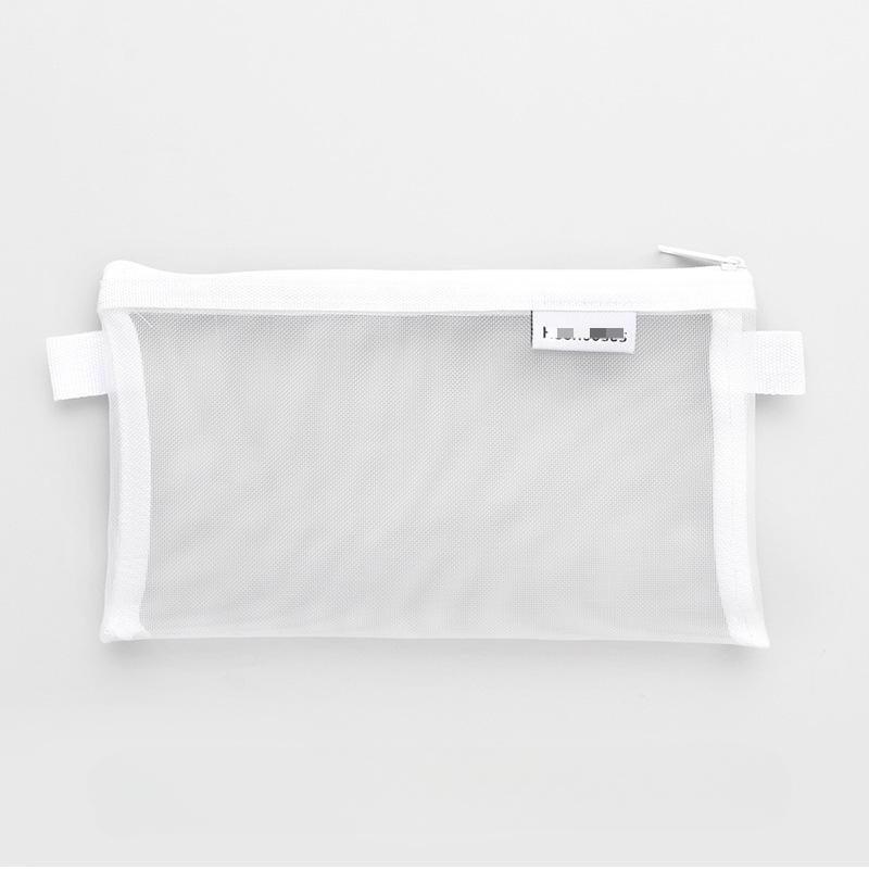 Simple Transparent Mesh Portable Large-capacity Stationery Storage Bag Cosmetic Bag