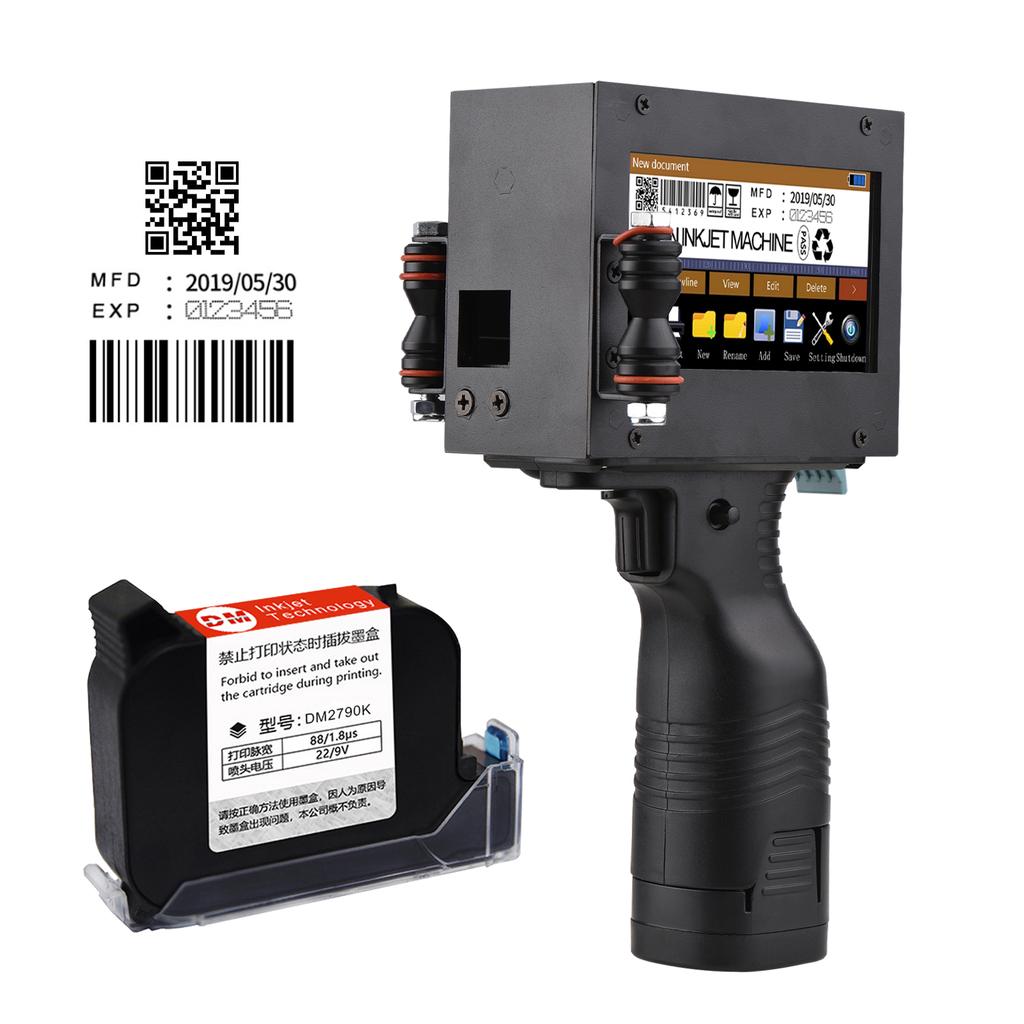 Ручной принтер Портативный струйный принтер Струйный принтер кода с 4,3-дюймовым светодиодом