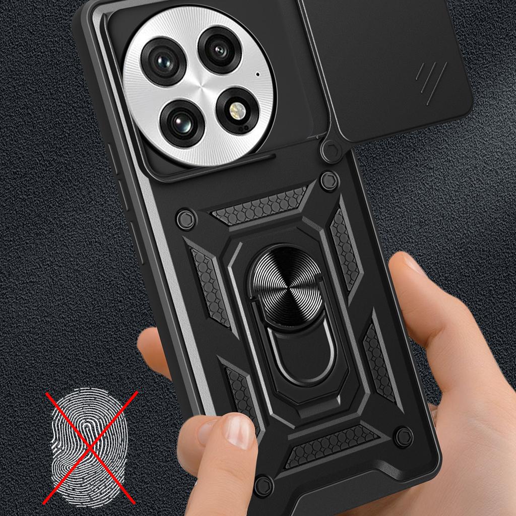 Чехол для OnePlus 13 со шторкой для камеры, из ПК+ТПУ, с подставкой, чехол для телефона