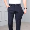 High-End Men's Straight-Leg Casual Dress Pants - Black Luxury Fashion Trousers for Youth