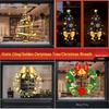 Gold Christmas Wreath & Tree Glass Door Sticker for Shop Windows