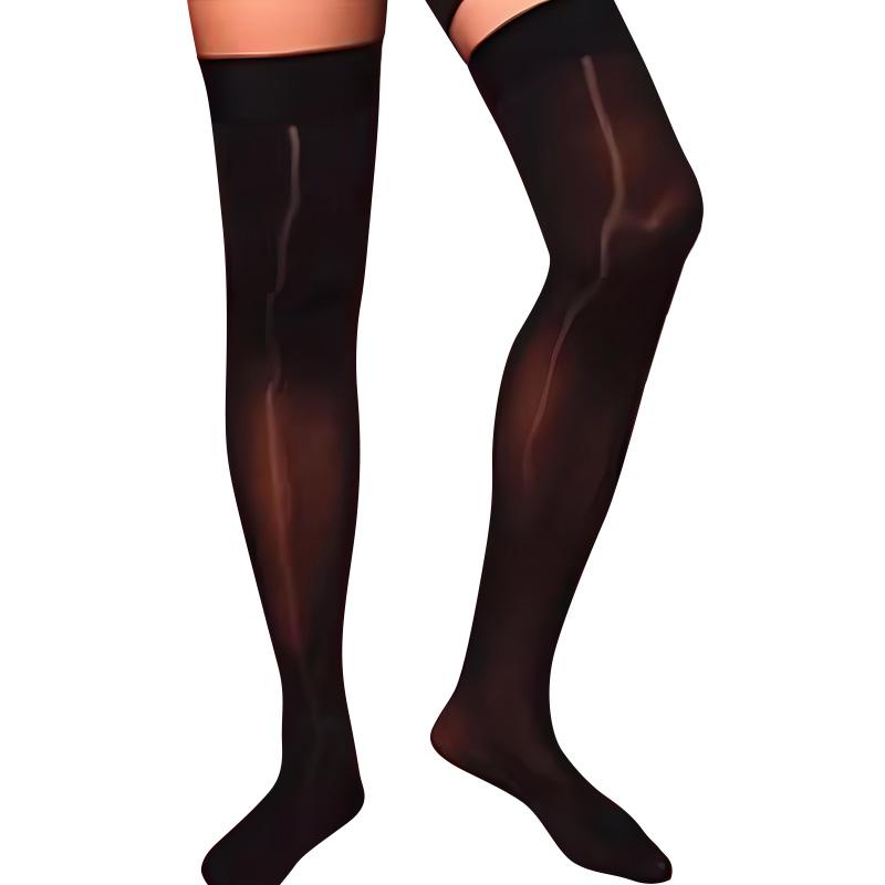 1 пара прозрачных блестящих дышащих бесследных мужских прозрачных ультратонких масляных глянцевых чулок, колготок