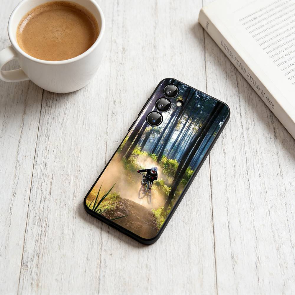 Чехол для телефона D-Downhill MTB для Samsung Galaxy A73,A72,A71,A70,A53,A52,A51, Мягкий силиконовый черный чехол