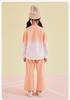 Girls' Embroidered T-shirt and Wide Leg Pants Set