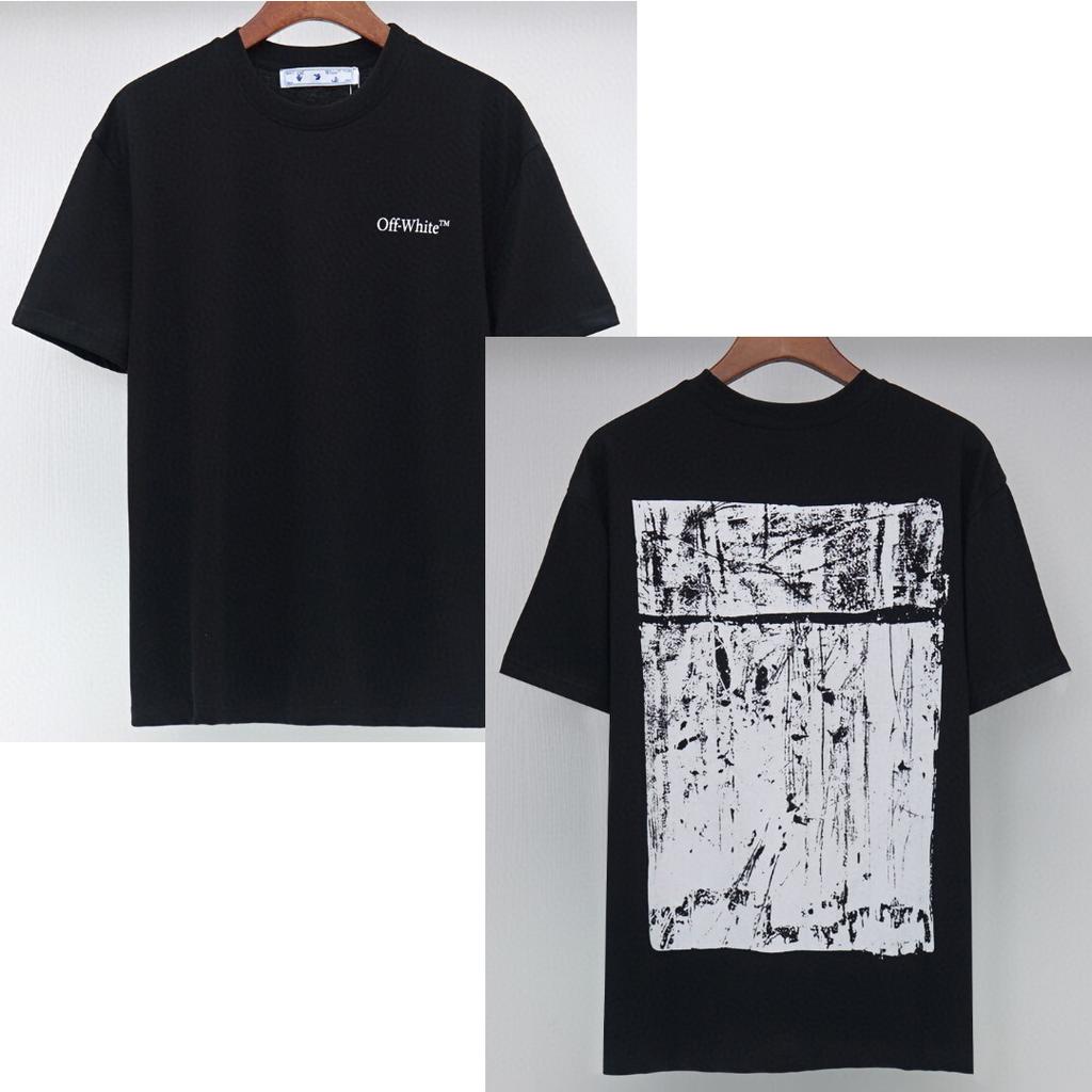 2061 Off-White Summer Men's and Women's Pure Cotton Print Oversized T-shirt Street Wear