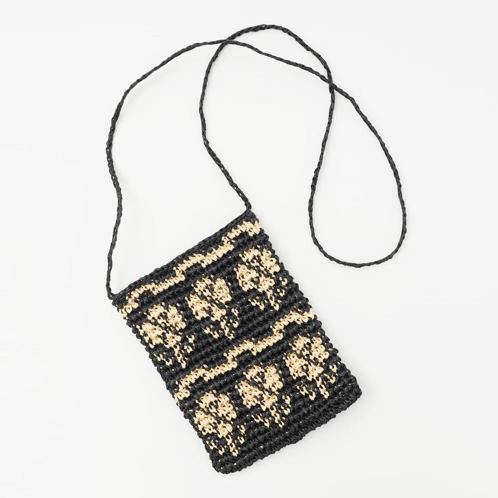 Raw Wool Itohenlab Knitting Kit #9-7 Flower Pattern Smartphone Shoulder Bag