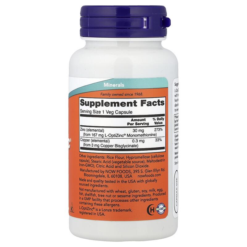 L-OptiZinc®, 100 Veg Capsules