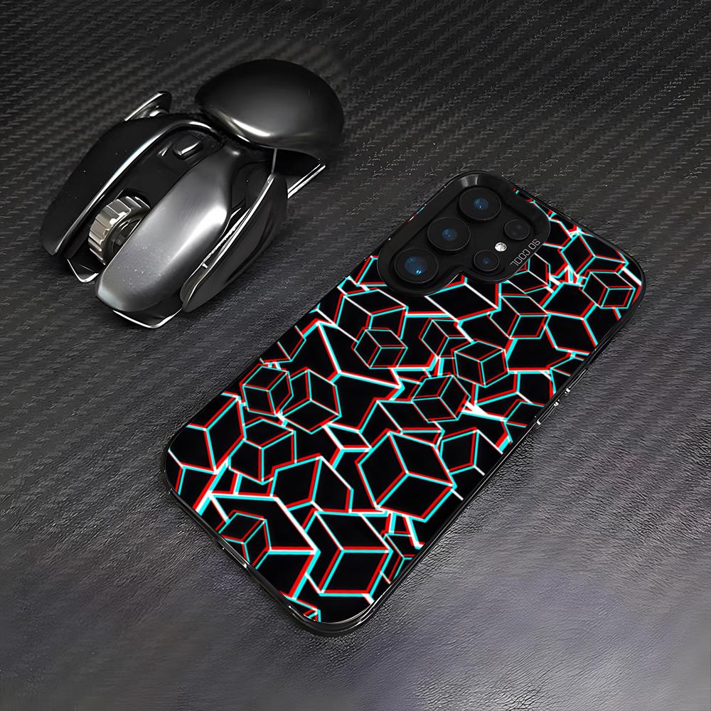 Чехол для телефона G-Geometry Dash Game для Samsung A25 A33 5G A54 A36 A35 A56 A52 A14 Ударопрочный Цветной Чехол