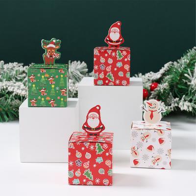 24 шт. Рождественские коробки для конфет, украшение для вечеринки, Рождественские подарочные коробки с Санта-Клаусом, Навидад, Натал, Новый год, Рождественские подарочные упаковочные коробки