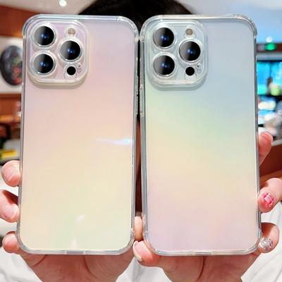 Цвет радуги чехол для телефона для iPhone 15 14 Pro Max 13 12 11 Samsung S24 S23 S22 Ultra A23 A24 A53 Защита камеры Противоударный прозрачный чехол