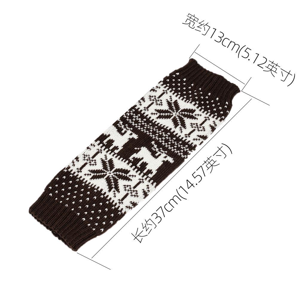 Thick Knit Snowflake Reindeer Christmas Leg Warmers
