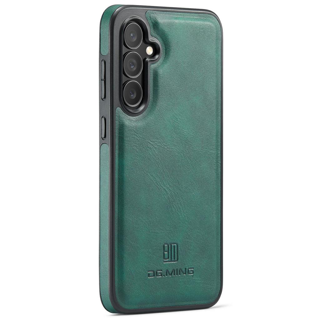 DG.MING For Samsung Galaxy S25 FE Case Anti-Drop Leather Coated PC+TPU Phone Back Cover