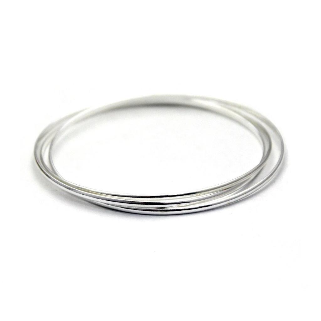 Karen Silver Bangle Bracelet Silver Accessories for Women 3-Row
