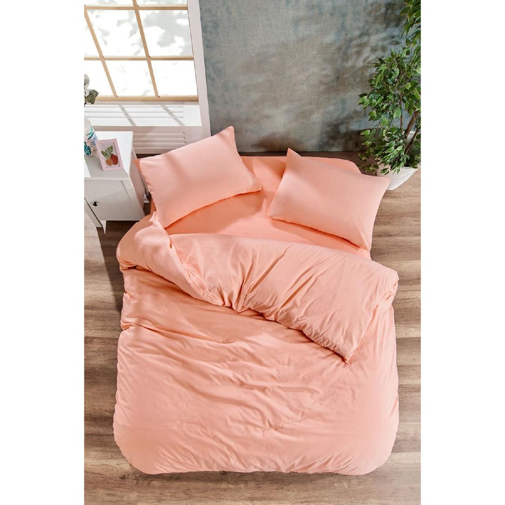 White Square Anthracite Single Duvet Cover Set With Rubber Sheet And 1 Pillow Case