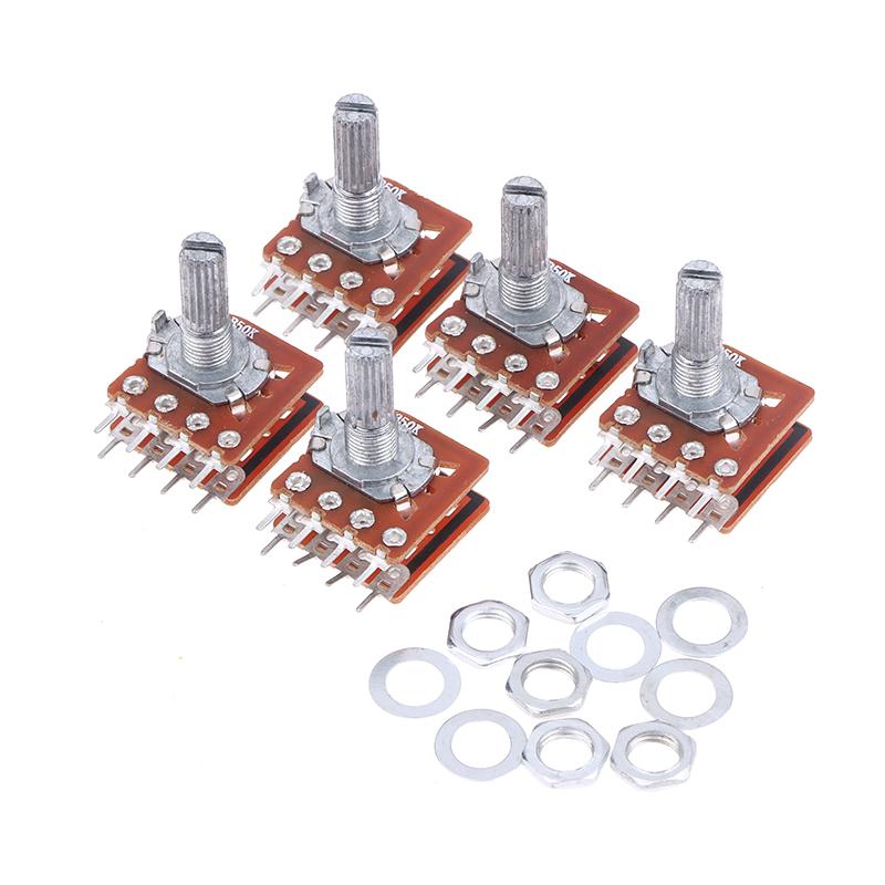 2/5Pcs 8Pins B50K B100K Sound Volume Amplifier Potentiometer Dual Channel 8-Pin Flower Shaft 20Mm 25Mm 30Mm Wh148 (16) Type