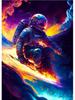 Colorful Space Astronaut Skating Play Guitar Canvas Painting Poster Print Abstract Wall Art For Living Room Home Decor Cuadros
