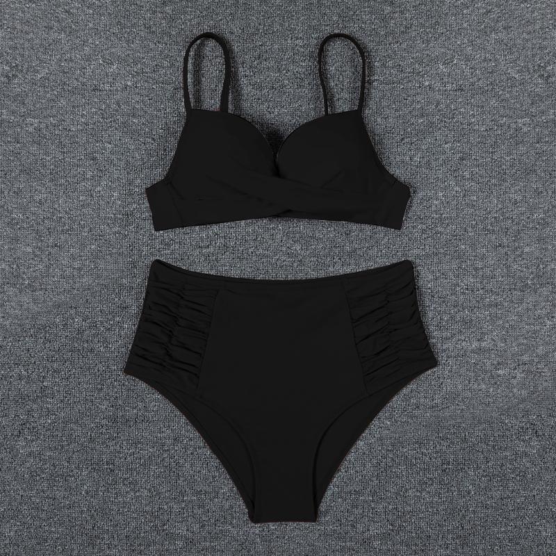 Купальник с высокой талией, женский купальник, пуш-ап, бикини в горошек, купальный костюм, купальный костюм