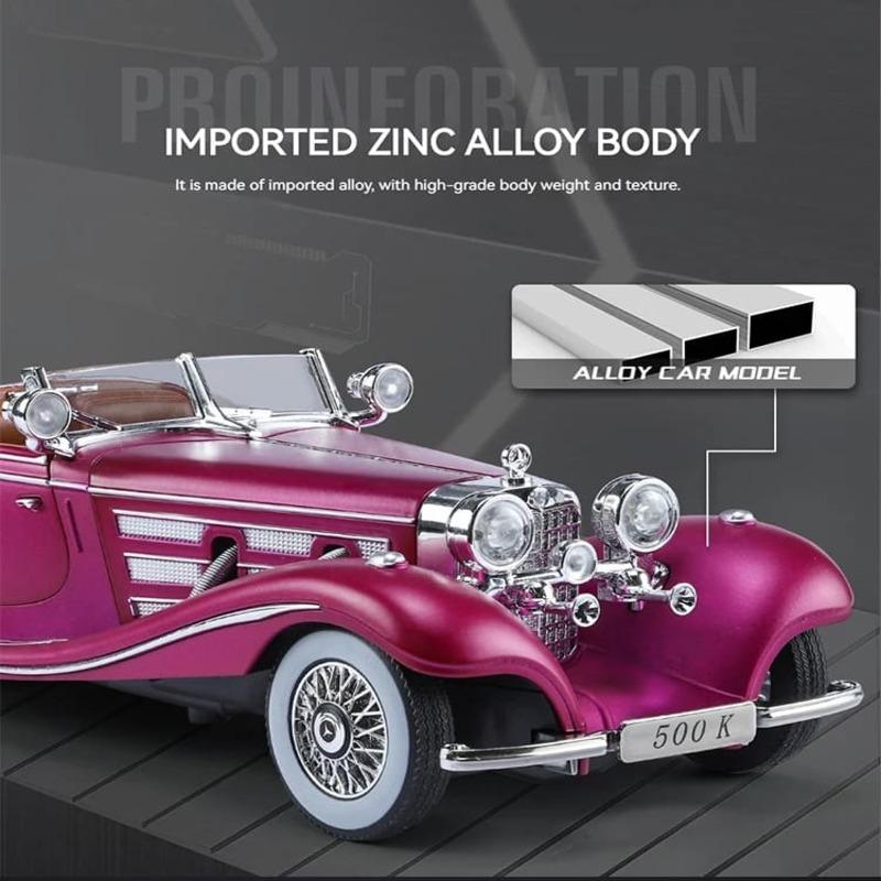 Ретро Стиль 1:24 Модель классического автомобиля из сплава Classic 500K и серии CLK-GTR, подходящая для молодых людей, чтобы коллекционировать и демонстрировать подарки и игрушки для мальчиков
