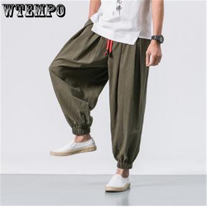 M-5XL Мужские летние брюки Harren's Baggy Wide-Legged Pants Модные удобные брюки