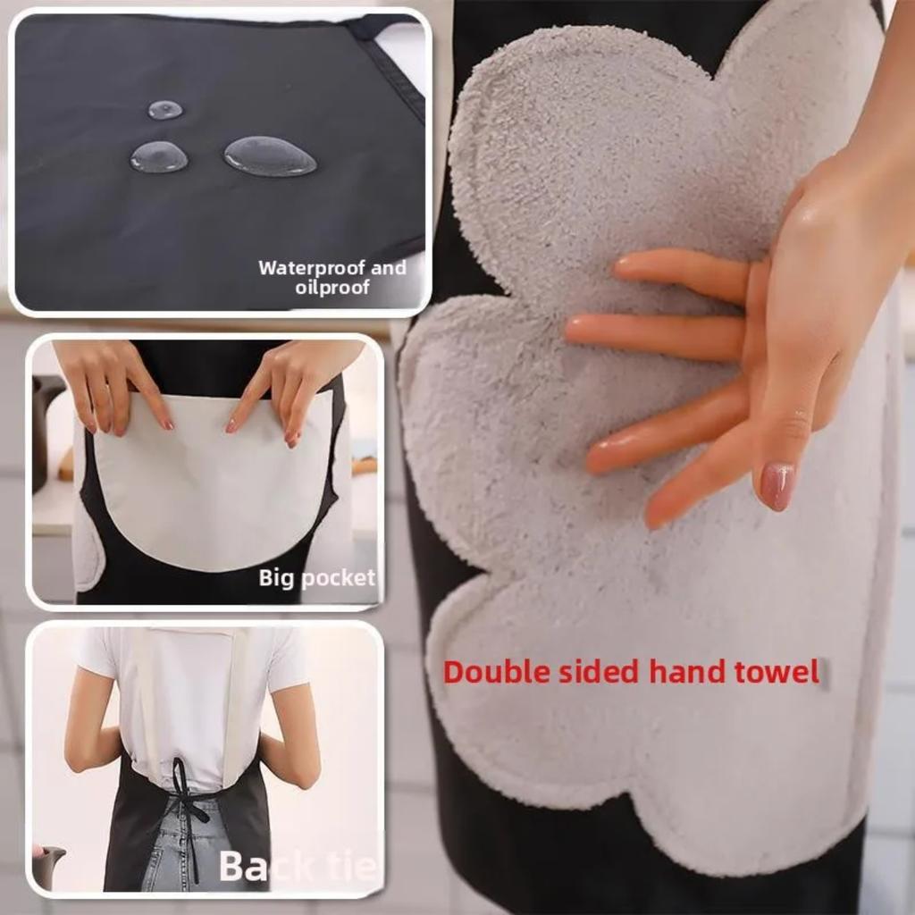 Водонепроницаемый Маслостойкий Дышащий Кухонный Фартук с Карманом Унисекс Регулируемый Кулинарный Принт Халат для Мужчин Женщин Фартук 1 шт.