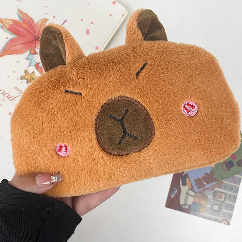 Capibara плюшевый пенал мультфильм Capybara большой емкости пенал для ручек канцелярские принадлежности сумка косметичка
