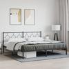 VidaXL Metal Bed Frames with Headboard, Double Bed with Slat Base, Adult Bed with Footboard, Bedroom Furniture, 376232