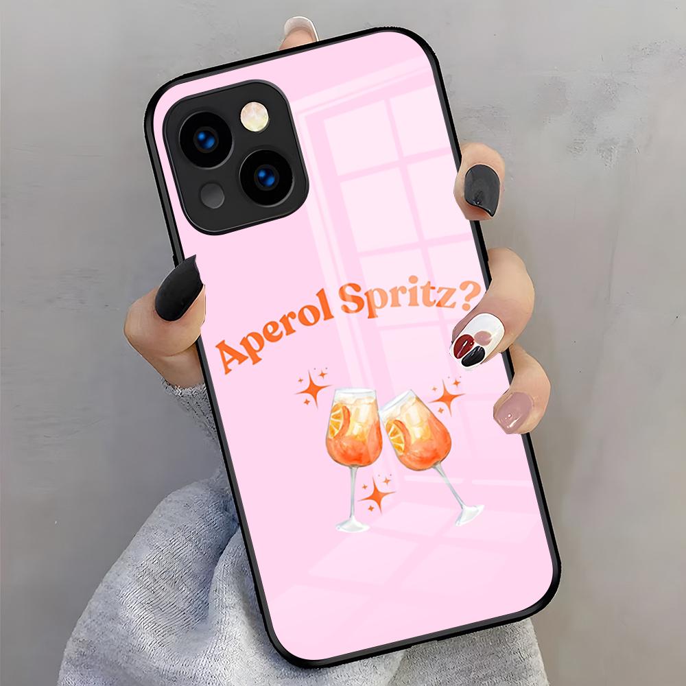 Чехол для телефона A-Aperol S-Spritz для iPhone 17 Pro Max 16 15 14 Pro Max 13 11 X Xs Xr 8 7Plus Стеклянная крышка