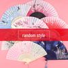 Портативный складной веер в китайском стиле из бамбука и шелка для женщин - Идеально подходит для ханьфу, ципао и летних танцев