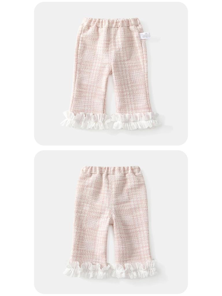 Модный корейский стиль 2025 года, розовый цветочный осенний комплект-тройка для девочек