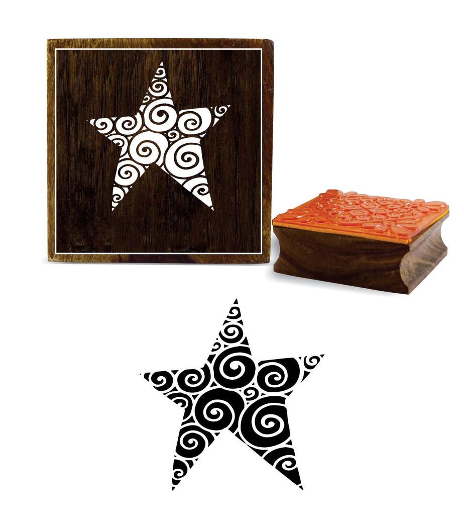 Printtoo Star Pattern Square Крафт Деревянные резиновые штампы Дневники Блок-2 x 2
