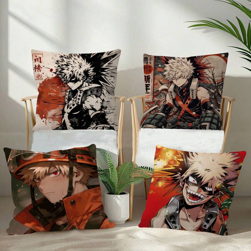 My Hero Academia Bakugou Katsuki Cushion Cover Decorative Pillow Sofa Home Decor case pillow cases