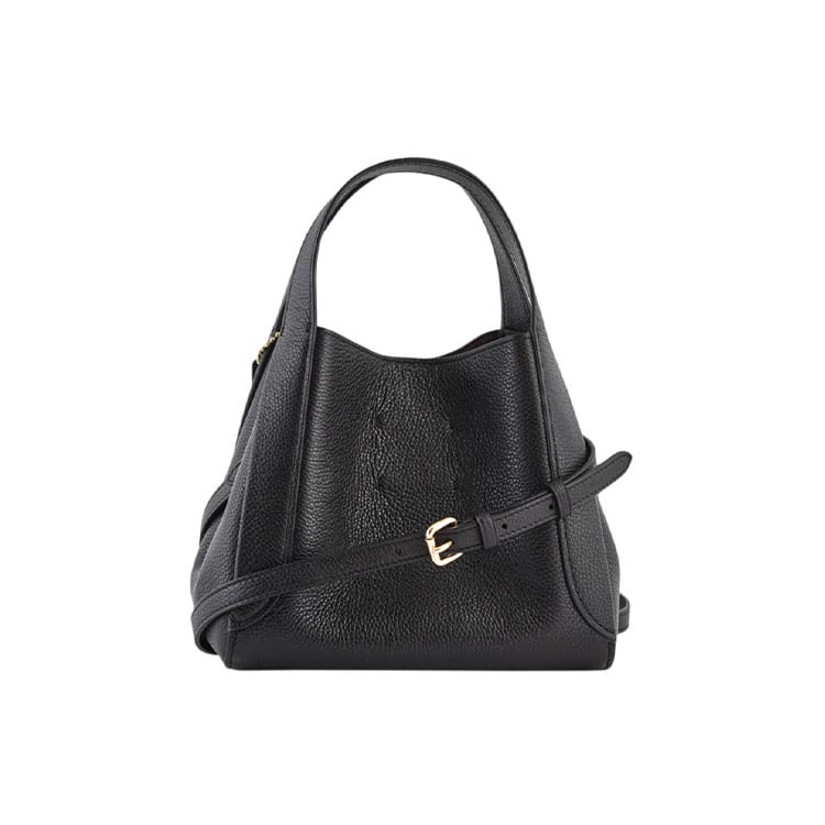 COACH Hadley Detachable Strap Polished Pebbled Leather Basket Bag, Crossbody Handbag Small Women's Black 78800-GDBLK