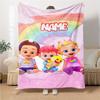 Custom Name Baby Shark Family Adventure Party Blanket For Couch Bed Plush Cozy Fuzzy Blanket Super Soft Warm Blankets For Fall And Winter 0916306