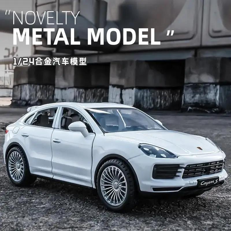 ADY4 1:24 Porsche Cayenne S Turbo SUV Alloy Car Model Diecasts Metal Toy Car Model Simulation Sound Light Collection Kids Gift F384