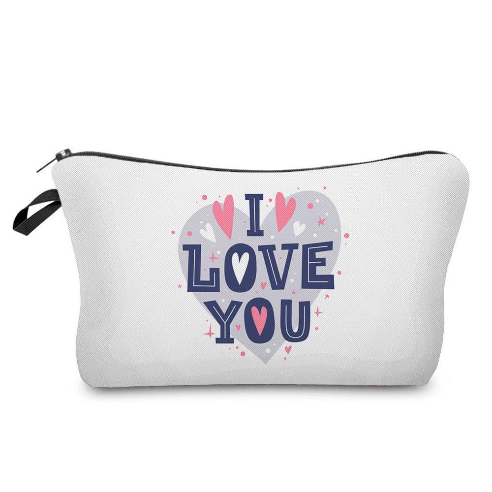 Женская косметичка с принтом Love для организации туалетных принадлежностей, дорожный органайзер для хранения 6385
