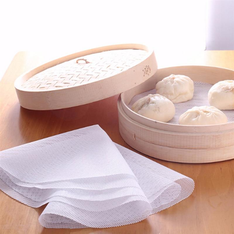 Non-Stick Round Steamer Mesh Pad Thickened Reusable Silicone Dehydrator Sheets Kitchen Baking Accessories Steamer Mat