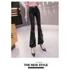 Spring 2022 Womens Fashion High Waist Women's Bow Jeans Skinny Tassel Woman Denim Capris Flare Pants Jean Mom Jeans Trousers