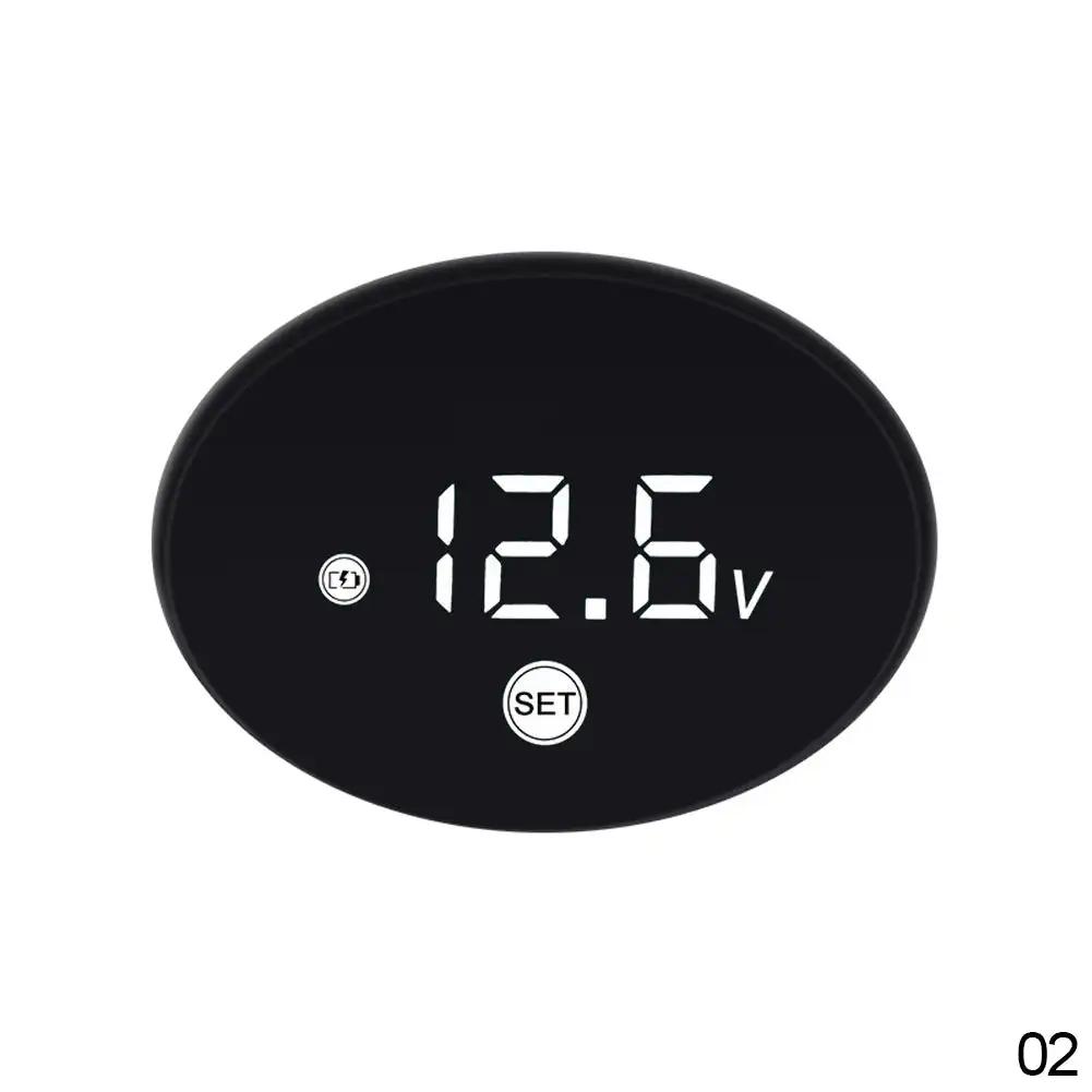 LED Digital Voltmeter Motorcycle Voltmeter Waterproof Dust-proof LED Voltmeter Digital Display Voltage Meter Tester DC 9-24V
