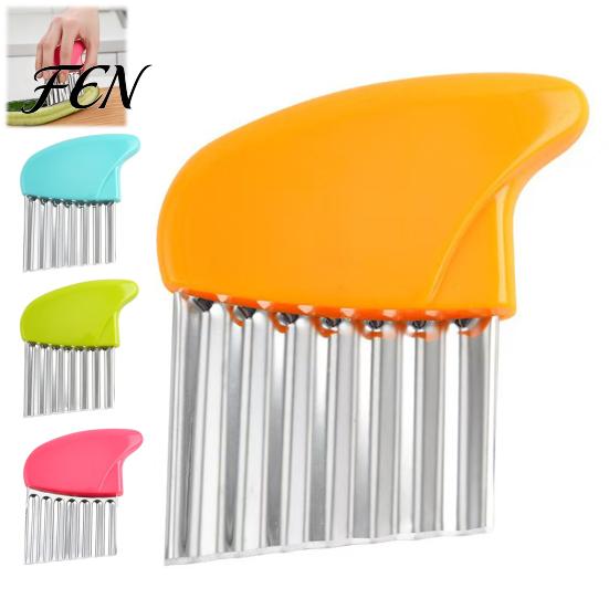 Wavy Slicer for Carrots Stainless Steel Potato Cutter, Blade French Fry Slicer, Manual Crinkle Energy Saving Chopper Kitchen Cooking And Food
