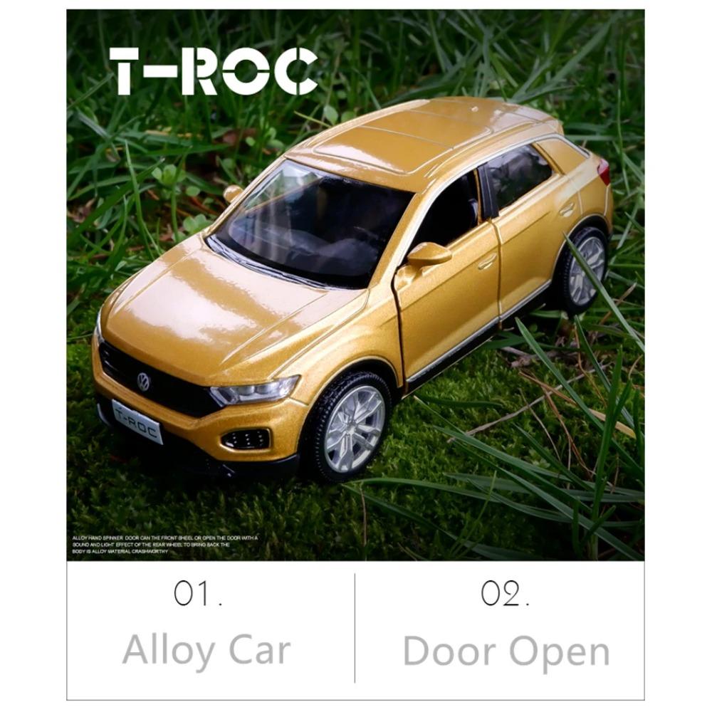 1/36 Volkswagen T-ROC SUV Модель автомобиля из сплава Литые металлические игрушечные транспортные средства Модель автомобиля Симуляция Коллекция Детские подарки Украшение