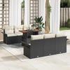 7-piece Garden Sofa Set with Cushions Black In Poly Rattan, 2-seater Garden Sofa with Storage and Cushions 3358014