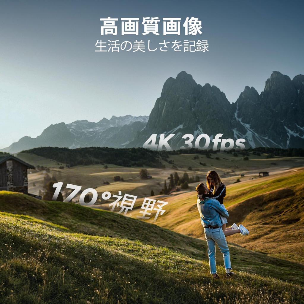 SJCAM C300 4K Vlogging Pocket Compact Action Camera with 30M Waterproof and Battery Life Dual Field of POV 8x Wearable Body 3800mAh 64GB Card Camera,