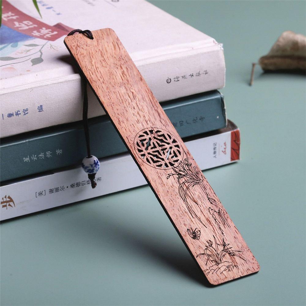 Stationery Vintage Bookmark Wooden Book Page Marker Durable Book Clip
