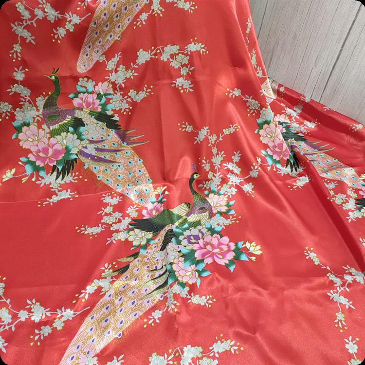 «Ткань ципао с принтом из атласного шелка и лента для головного убора»