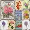 Metal Tin Sign Garden Beautiful Flowers Vintage Tin Sign Flower Lavender Metal Wall Panel Retro Art Decoration for Home Cafe Bar