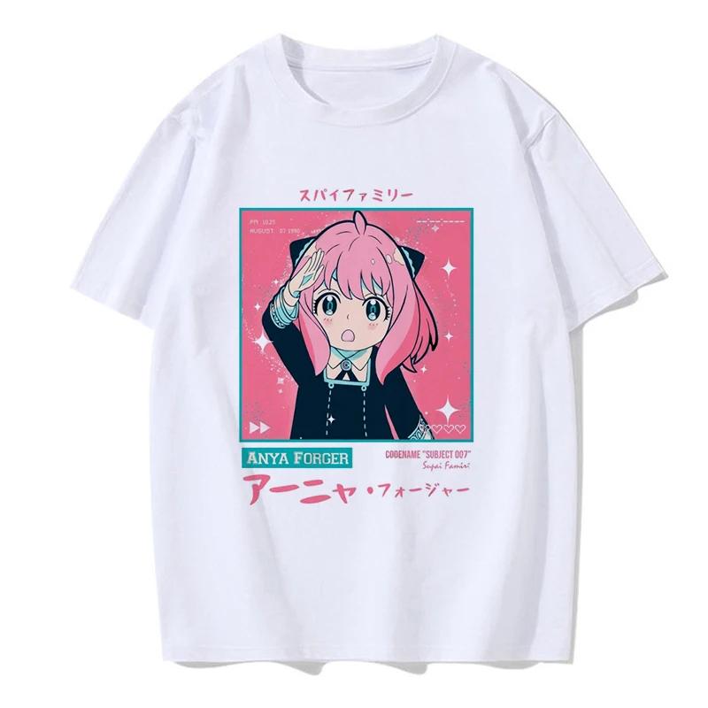 Футболка Y2k Аня Форджер spy x family Аниме Футболка Каваи Мультяшная Мужская/Женская Майка Харадзюку Унисекс Мода Уличная Одежда Манга Футболка