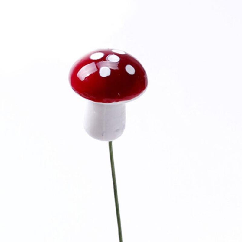 60Pcs Artificial Mini Mushroom Fairy Garden Moss Resin Crafts Garden Decor